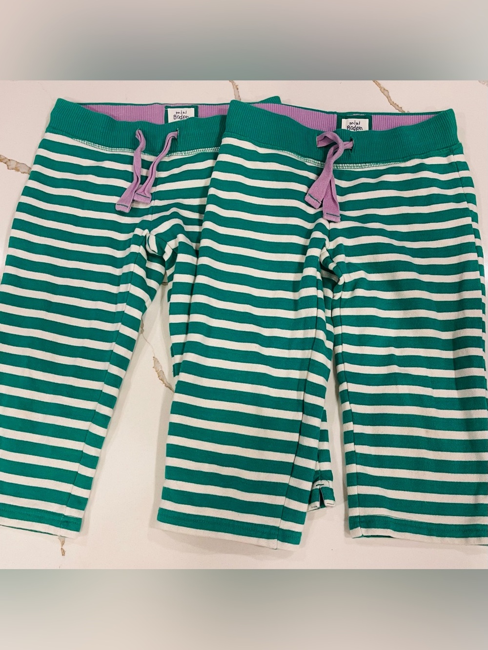 Two pairs of Mini Boden longer-length shorts - size 6